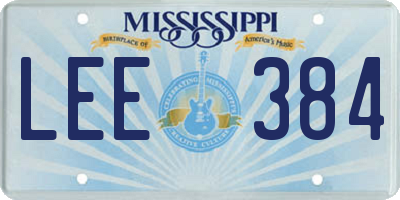 MS license plate LEE384