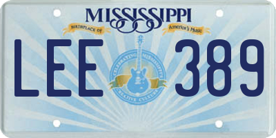 MS license plate LEE389