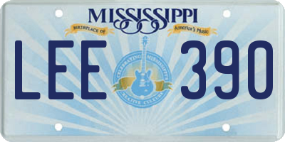 MS license plate LEE390