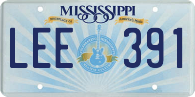MS license plate LEE391