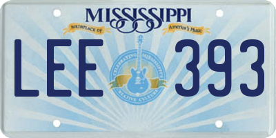 MS license plate LEE393