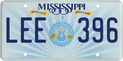 MS license plate LEE396