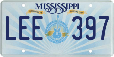 MS license plate LEE397