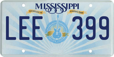 MS license plate LEE399