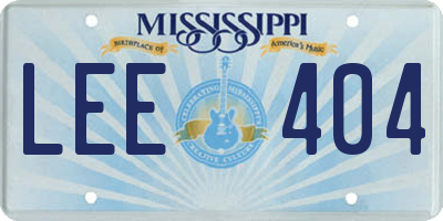 MS license plate LEE404