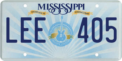 MS license plate LEE405