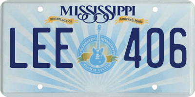 MS license plate LEE406