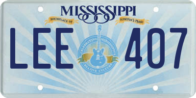 MS license plate LEE407