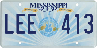 MS license plate LEE413
