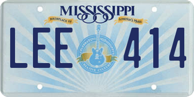 MS license plate LEE414