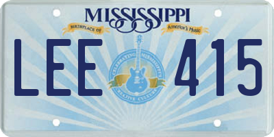 MS license plate LEE415