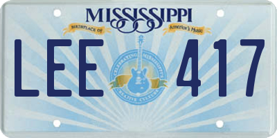 MS license plate LEE417
