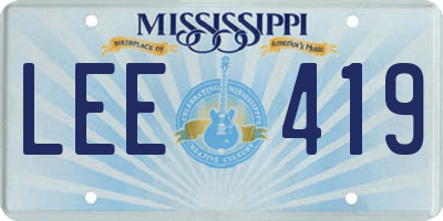 MS license plate LEE419
