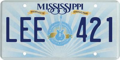 MS license plate LEE421