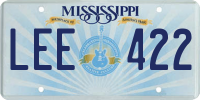 MS license plate LEE422