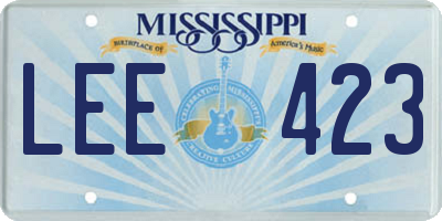 MS license plate LEE423