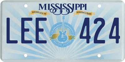 MS license plate LEE424