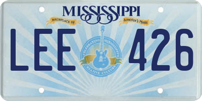MS license plate LEE426