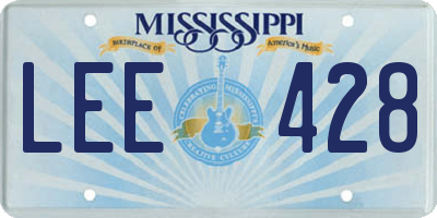 MS license plate LEE428
