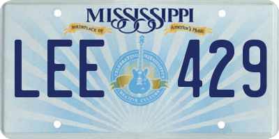 MS license plate LEE429
