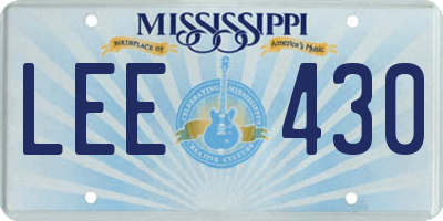 MS license plate LEE430