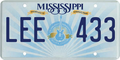 MS license plate LEE433