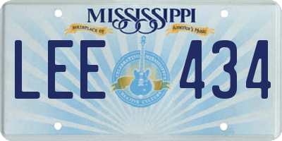 MS license plate LEE434