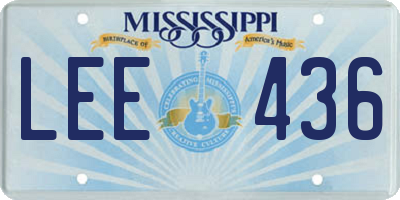 MS license plate LEE436