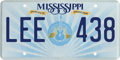 MS license plate LEE438