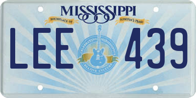 MS license plate LEE439