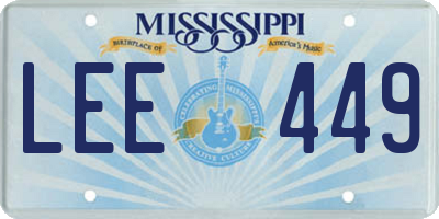 MS license plate LEE449