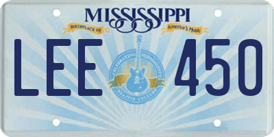 MS license plate LEE450
