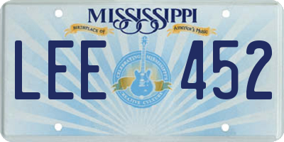MS license plate LEE452