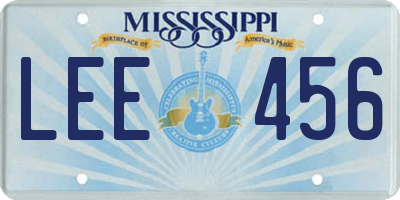 MS license plate LEE456