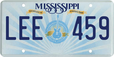 MS license plate LEE459