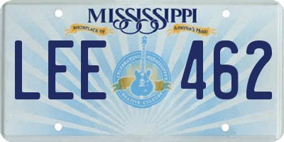 MS license plate LEE462