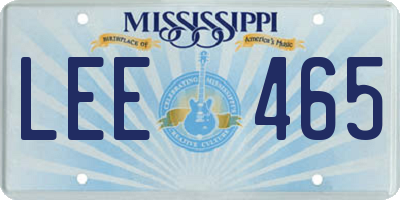 MS license plate LEE465