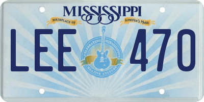 MS license plate LEE470