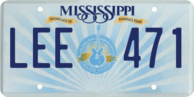 MS license plate LEE471