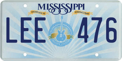 MS license plate LEE476
