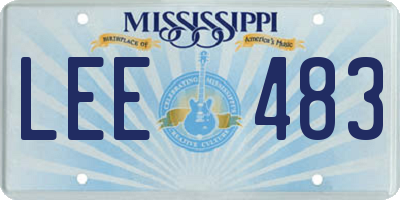 MS license plate LEE483