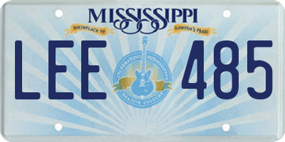 MS license plate LEE485