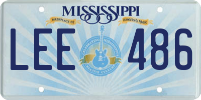 MS license plate LEE486