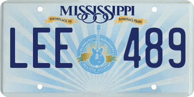 MS license plate LEE489