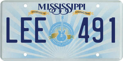 MS license plate LEE491