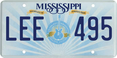 MS license plate LEE495