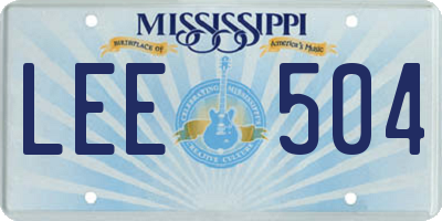 MS license plate LEE504