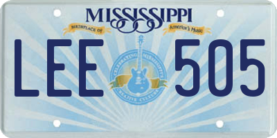 MS license plate LEE505
