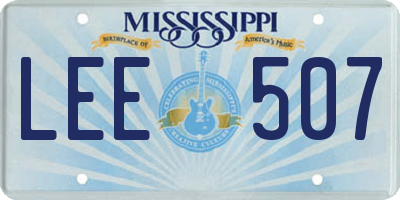 MS license plate LEE507