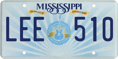 MS license plate LEE510